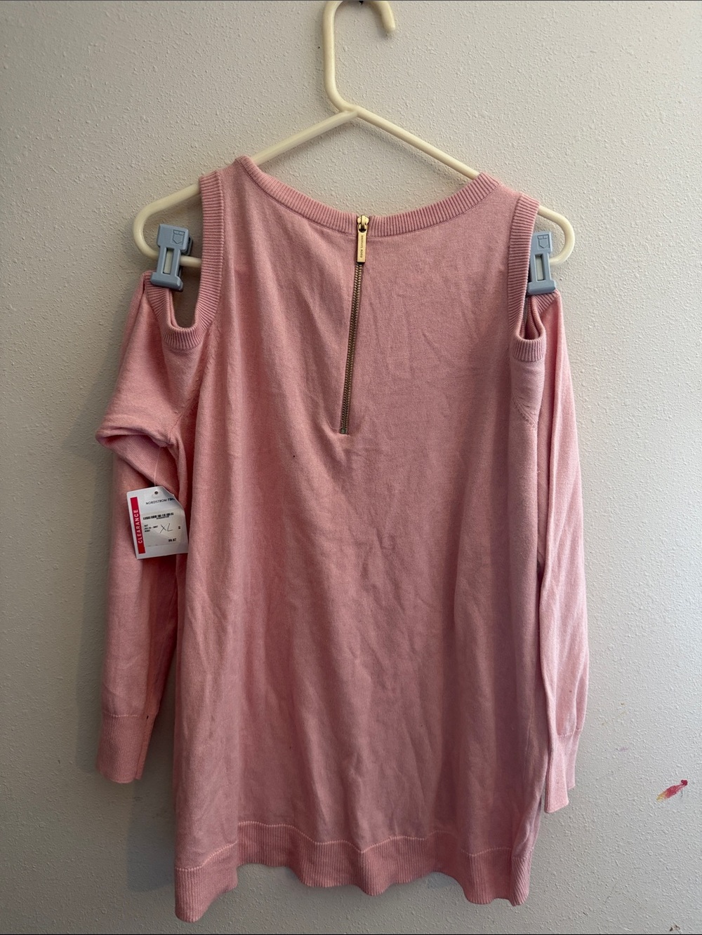 Michael Kors Blush Pink Cold-Shoulder Sweater - Picture 4 of 4